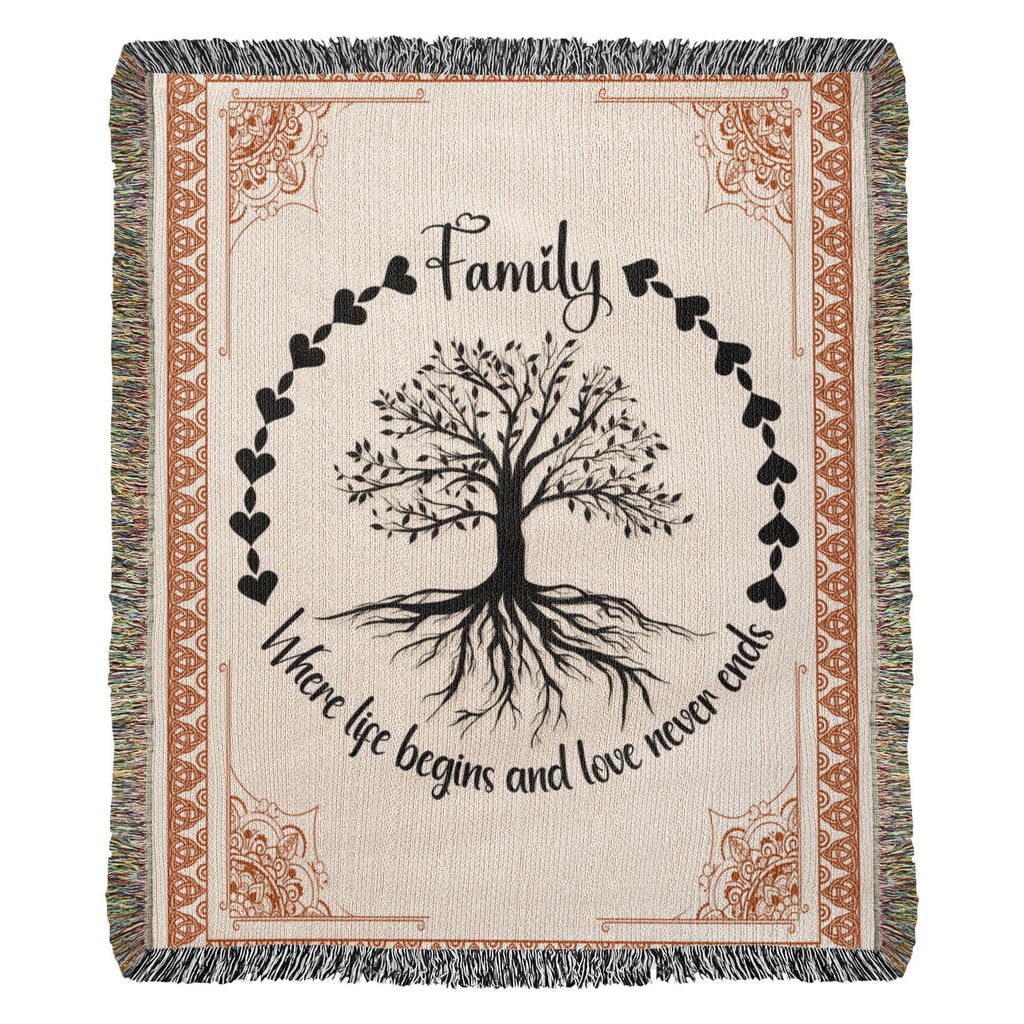 Family Roots, Celtic Tree Woven Blanket